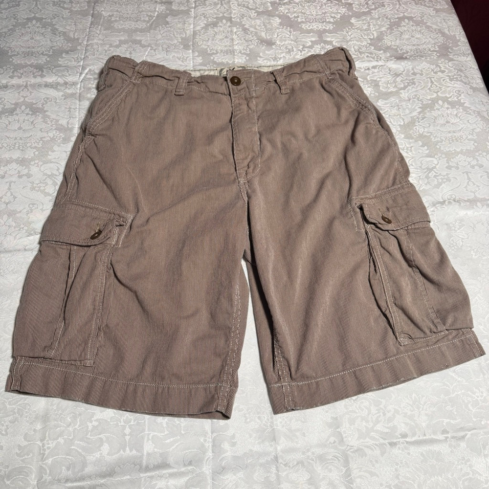 Men's American Eagle Outfitters Brown Corduroy Cargo Shorts Waist 38
